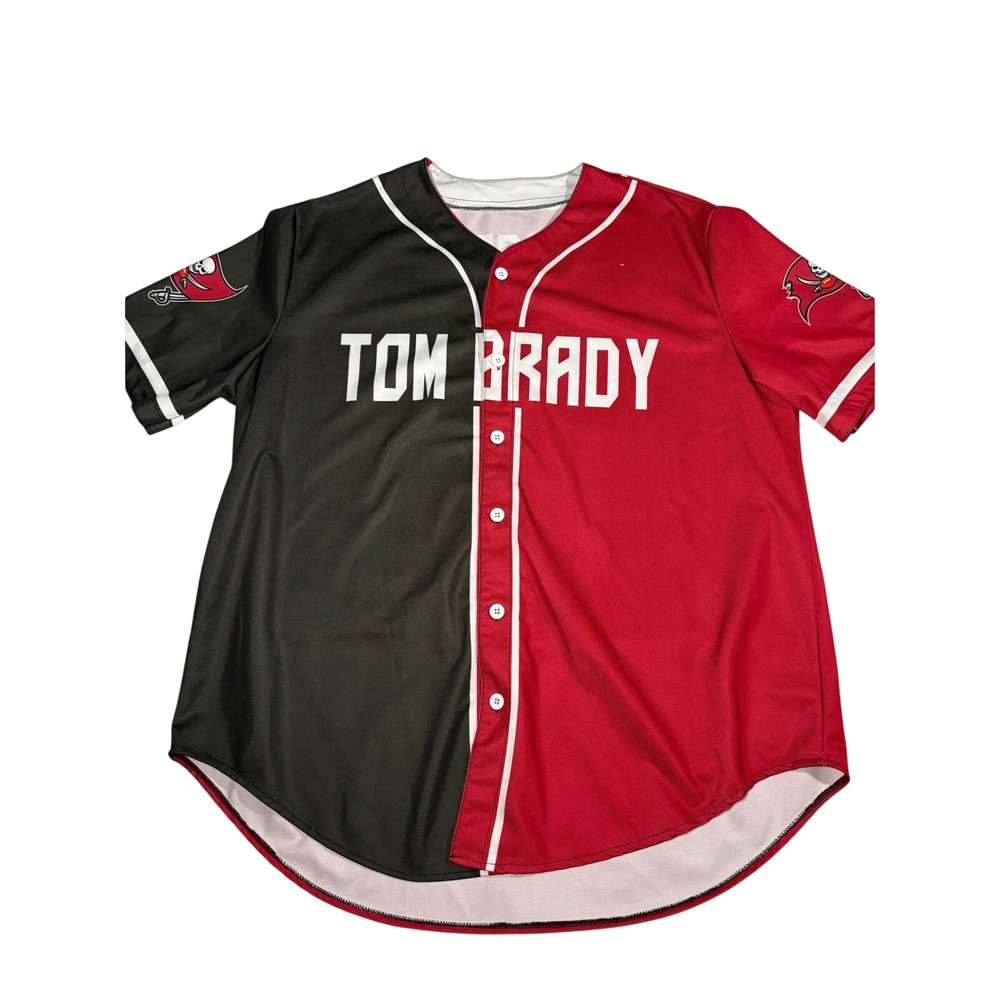 Tom Brady Tampa Bay Buccaneers Baseball Jersey Men's XL Red Black NFL Style